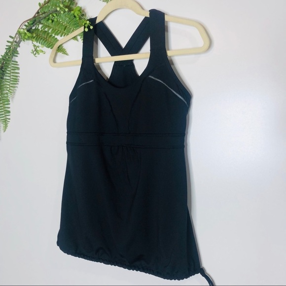 Athleta Black Workout Tank Top Shelf Bra Racerback - Picture 2 of 10